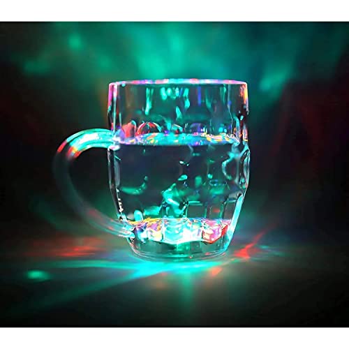Image of Rainbow Magic LED Light Mug | Color Changing Plastic Coffee Cup with Built-in LED Lighting | 250ml Multicolor Party, Birthday & Gift Mug