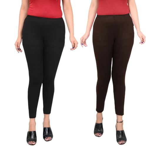 Image of Women Ankle Length Leggings Combo Pack Stretchable Comfortable Slim Fit High Waist Leggings for Women Ankle Length Soft Fabric