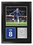 HWC Trading Enzo Fernandez Chelsea Gifts Printed Signed Autograph Picture for Soccer Fans and Supporters - 16" x 12" Portrait Framed (ID-005450)