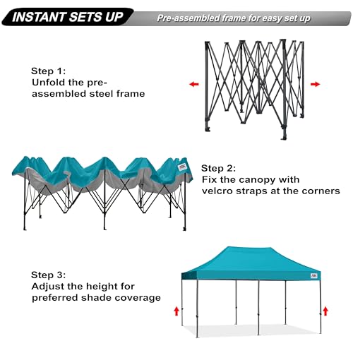 Image of ABCCANOPY Patio Pop Up Canopy Tent 10x20 Commercial-Series (Turquoise)