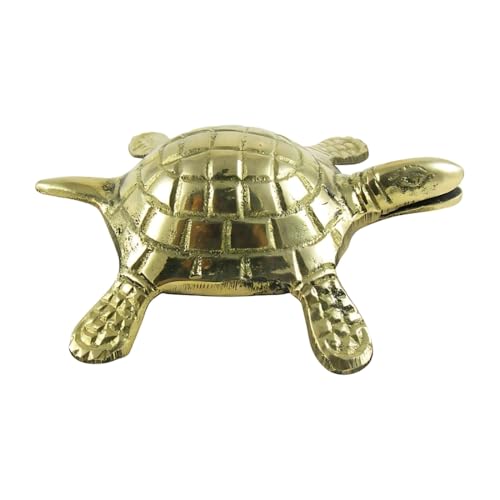 Image of Big Brass Turtle Idol, Vastu Remedy for Luck & Protection (330 g)