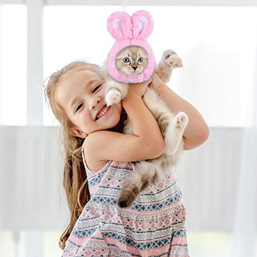 Ximishop Cute Costume Bunny Rabbit Hat With Ears For Cats & Small Dogs Party Costume Easter Pet Accessory Headwear(Pink) #TOP2