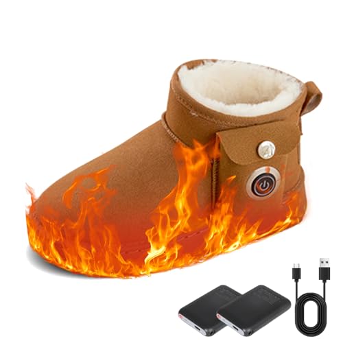Electric Heating Boots, Heated Slippers Women, Warm Winter Cotton Shoes for Women, with 5000mah USB Rechargeable Battery