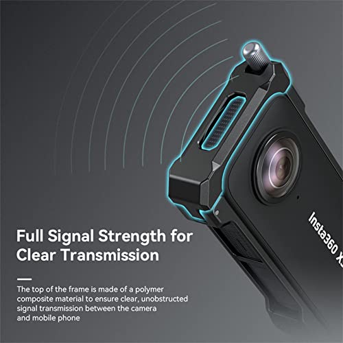 Image of SmallRig Aluminum Frame Cage for Insta360 X3, Protective Case for Insta 360 X3, with 1 /4 inch Threads, Cold Shoe Mount, Folding Fingers, Silicone Lens Cap - 4088B
