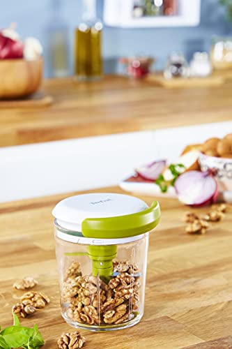 Foto von Tefal Jamie Oliver Chop & Shaker, ohne Strom, Fassungsvermögen: 450 ml, Multizerkleinerer, Universalzerkleinerer für Gemüse, Obst, Zwiebeln, Nüsse, Knoblauch, weiß/grün, K1644144