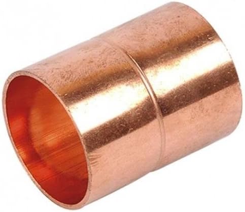 (Bag of 25) HVAC Wrot Copper Slip Coupling with Rolled Stop, 3/8 in. x 3/8 in. OD, 1/4 in Nominal (ID), C x C