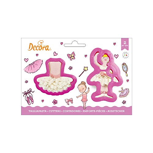 Decora 0255206 Kit 2 CORTADORES DE PLÁSTICO Bailarina Y Tutu, Surtido