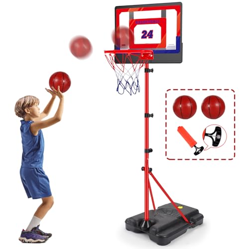 Basketballkorb Indoor Outdoor für Kinder Höhenverstellbar 107cm-189cm,...
