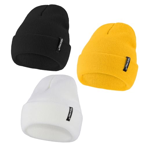 Durio 3 Pcs Baby Beanie Warm Winter hat Toddler Boys Girls Soft Knit Beanie Hats for Kids Beanie Caps