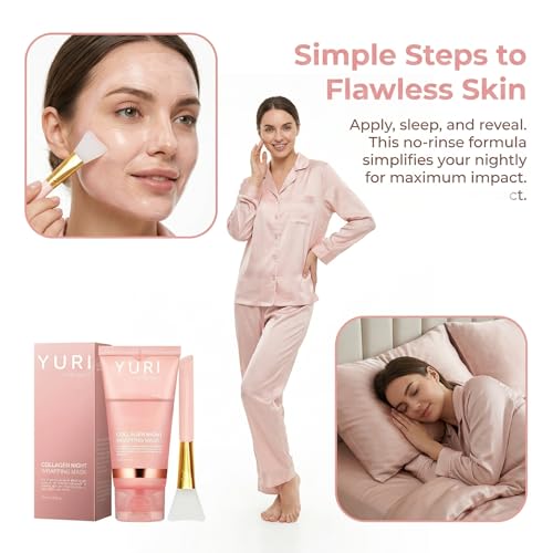 Collagen Night Wrapping Mask, Collagen Overnight Glass Skin Peel Off Face Mask, Elasticity & Hydration Care, Restored Balance & Ongoing Renewal, Hydrolyzed Collagen For Glowing Skin,for all skin types — view 3