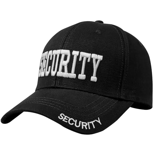 ForFine Security Hat Security Guard Hats Adjustable Size Embroidery Baseball Cap Hat Secret Service Cosplay Spy FBI Accessory (White-1pcs)