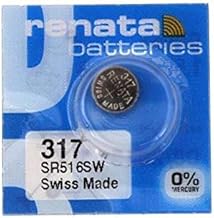Renata SR516SWLot de 2 piles de montre Oxyde d'argent 317 1,55 V