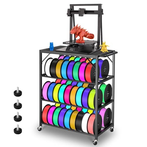 3D Printer Filament Storage - 3D Printer Holder Rack Cart Rolling Heavy Duty Printer Table, Filament Spools Organizer St