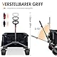 Portal Bollerwagen faltbar XXXL 600L Große Ladefläche 180kg Belastbar Ultrabreit Handwagen mit Seitentasche Transportwagen Leiterwagen Klappbar Strandwagen Faltwagen für Garten Camping Festival