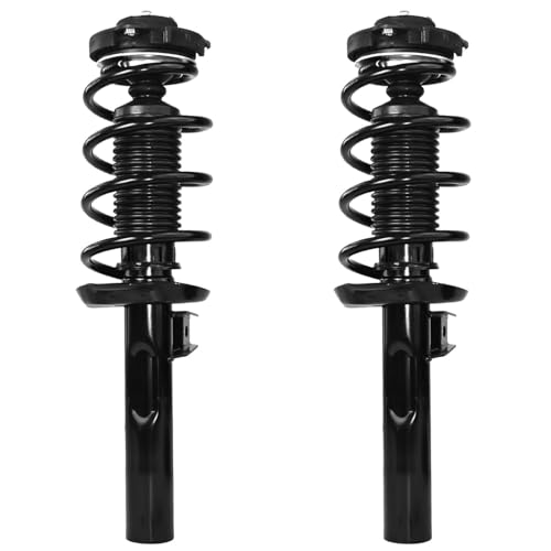 Image of Detroit Axle - 4pc Struts Shock Absorbers Kit for 2012-2017 VW Jetta, 2 Front Struts w /Coil Spring 2 Rear Shocks Absorbers 2013 2014 2015 2016 Replacement Suspension