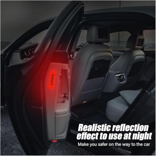 Image of Car Door Open Reflective Stickers for Cars & Bikes, Side Marker Bumper Fender Night Visibility Safety Warning Reflector Strips Waterproof Self Adhesive Universal Fit (Pack of 4, Red)
