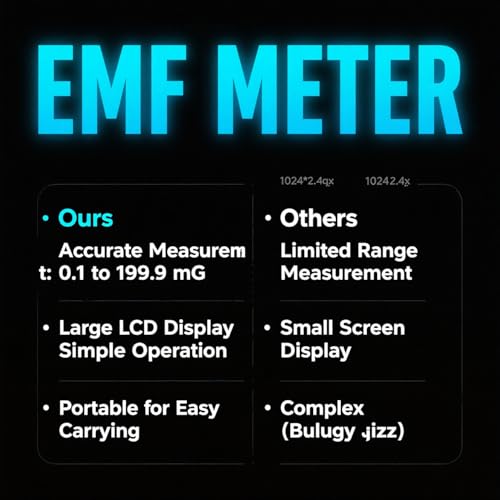 Medidor EMF portátil con pantalla LCD grande miniatura 4