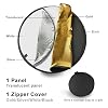 Reflector Photography 5-in-1, Portable Round Light Reflector Disc with Gold Silver White Black Diffuser, Durable & Water-Resistant for Portraits, Vlogging (32/80cm)