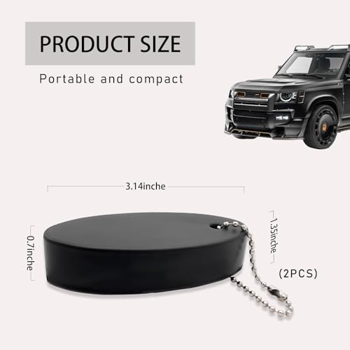 Image of 2 PCS Floating Oval Keychain, Foam Floating Keychain for Boating Fishing and Sailing (Black+Blue)