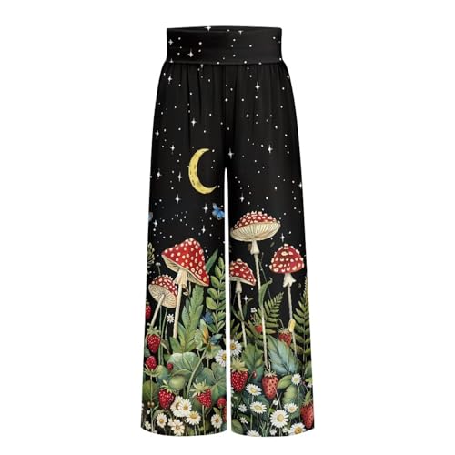 Women Loose Fit Summer Trousers Casual High Waisted Palazzo Pants with Pockets Plus Size Beach Travel Outfits2