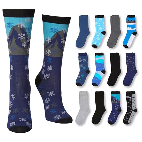 Image of Tipi Toe Women's Fun Patterned Dress Socks, 12-Pack Lightweight Colorful Crew Socks, Casual Novelty Assorted Designs