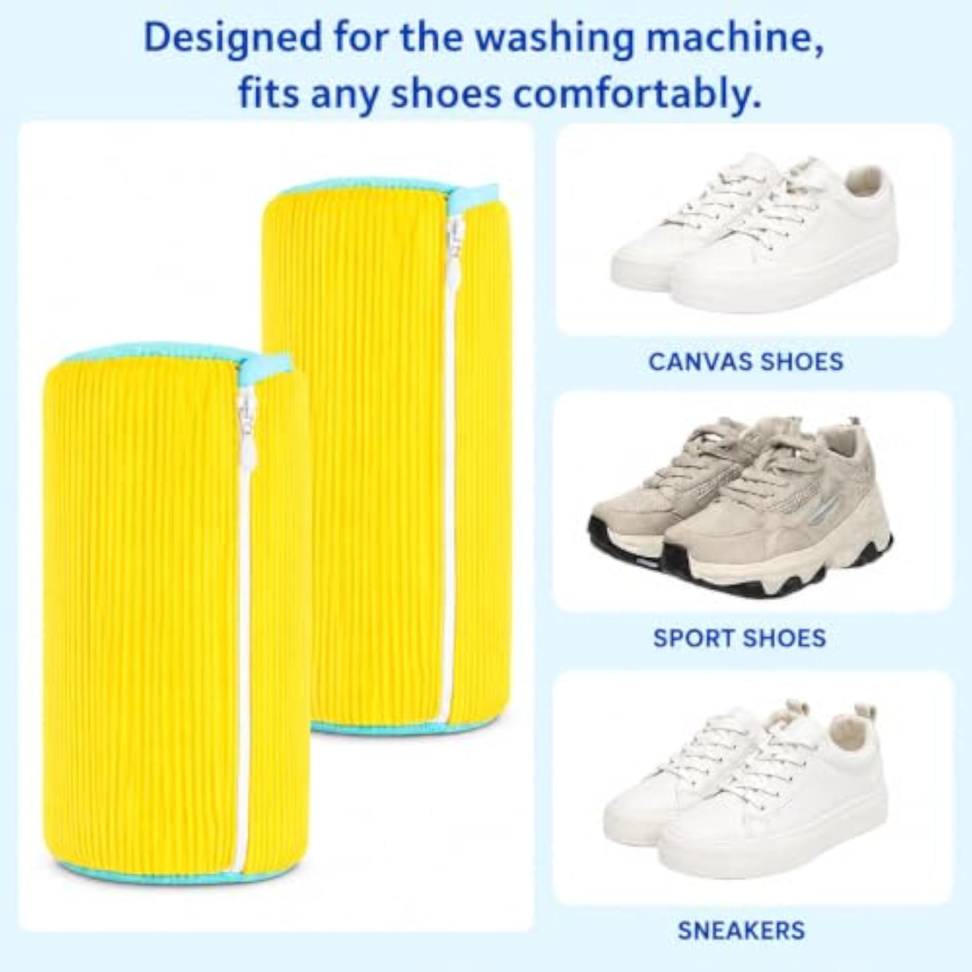 Reusable Shoe Washing Bag with Zipper, Protective Cleaning Bag