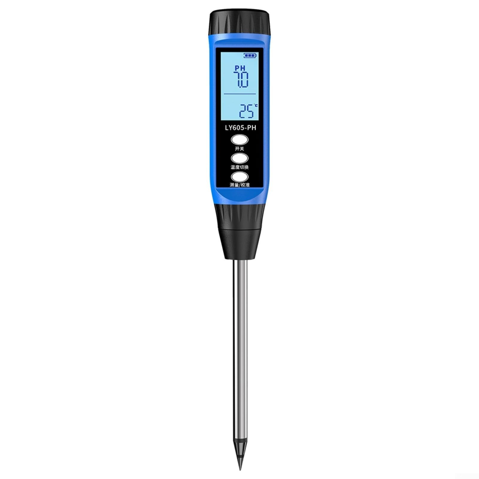 Digitaler Boden-pH-Tester mit LCD-Display, Messbereich pH 3-14 &
