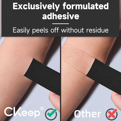 Image of Kinesiology Tape, 4 Rolls Uncut Elastic Athletic Tape, Sports Tape, Black | Premium Latex Free Original Cotton Firm Grip K Tape, Waterproof & Breathable, Ideal for Muscle Support & Injury Prevention