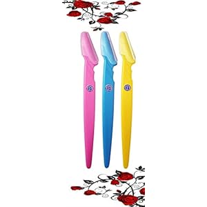 Stainless Steel Eye Brow Razor for Women, 14.5cm (Multicolour) – Pack of 3