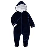 Baby Anzug für den Übergang DIRKJE Baby-Jungen Fleece Overall mit Kapuze Wagenanzug Größe 62