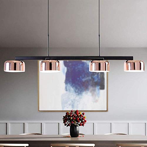 Lustre de restaurant rectangulaire à 4 lampes E27 suspension noir