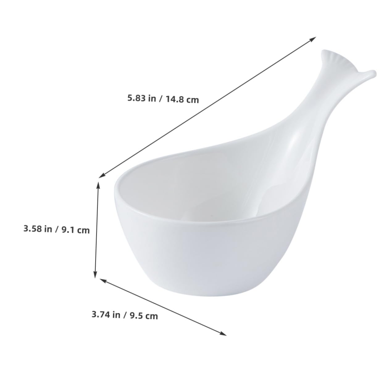 Cabilock Shape Ceramic Sauce Dish Small Saucer for Home Kitchen Non Sauce Plate Seasoning Dipping Bowl Fruit Bowl 5.57 Inches
