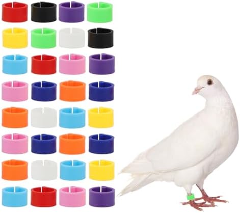 Ueetek 100pcs Plastic Clip On Leg Rings Foot Tag Pigeon Chick Bantam Small Poultry Yellow