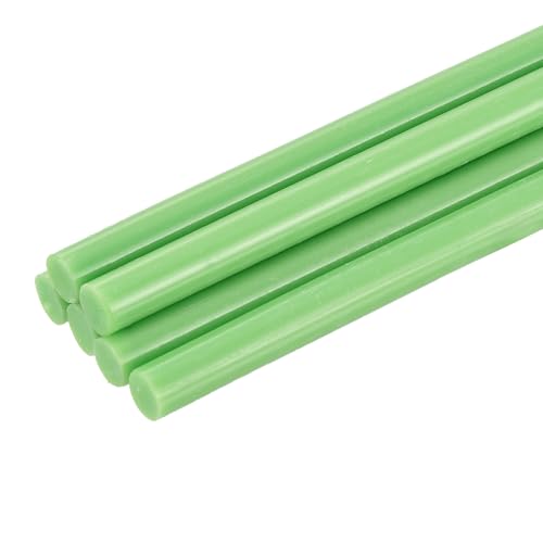 QUARKZMAN 6 Pièces Bâtons de Colle Chaude pour Pistolet, 7mm x 100mm Recharge Universelle pour Pistolet à Colle pour Bricolage, Réparations, Loisirs Créatifs, Décoration, Vert Foncé