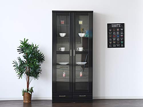 Amazon.co.jp: 国産 引出し 扉付き 本棚 幅80 高さ180 完成品 高級本棚