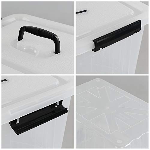 Obstnny 12 Quart&6 Quart Plastic Latching Box With Handles, Clear Storage Bins With Lid #TOP5