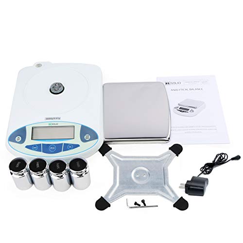 U.s. Solid Digital Precision Scale Analytical Balance Electronic Lab Scale 0.01 G (5Kg), 4Pcs 500 G Calibration Weight #TOP6