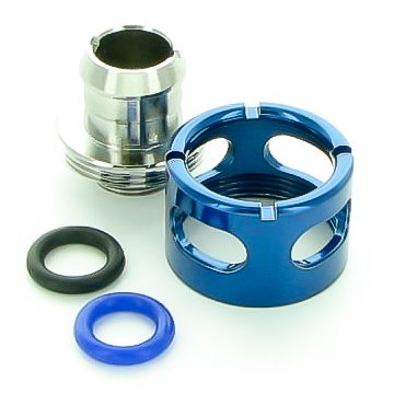 Monsoon G1/4" to 1/2" ID, 3/4" OD Free Center Compression Fitting for Soft Tubing, Blue, 6-Pack - Thumbnail 3