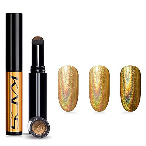 Alexnailart Nagelpuder-Stift mit Luftpolster, holografischer Glitzer, Chrom, Spiegelpuder, Maniküre-Design mit…