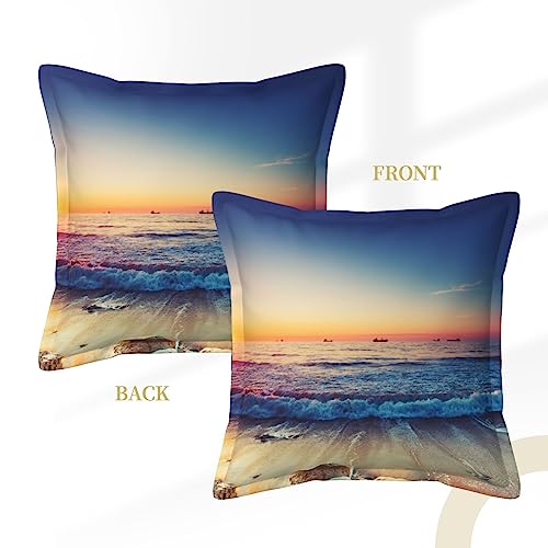 Housse de coussin en cuir déco bord de mer pour extérieur