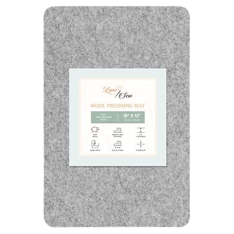 Love Sew Wool Pressing Mat - Ironing Pad for Quilting and Sewing - Perfect Pressing Mat for Ironing Boards, Quilting,Sewing,Pressing Seams,Embroidery Crafts (Grey) Cover