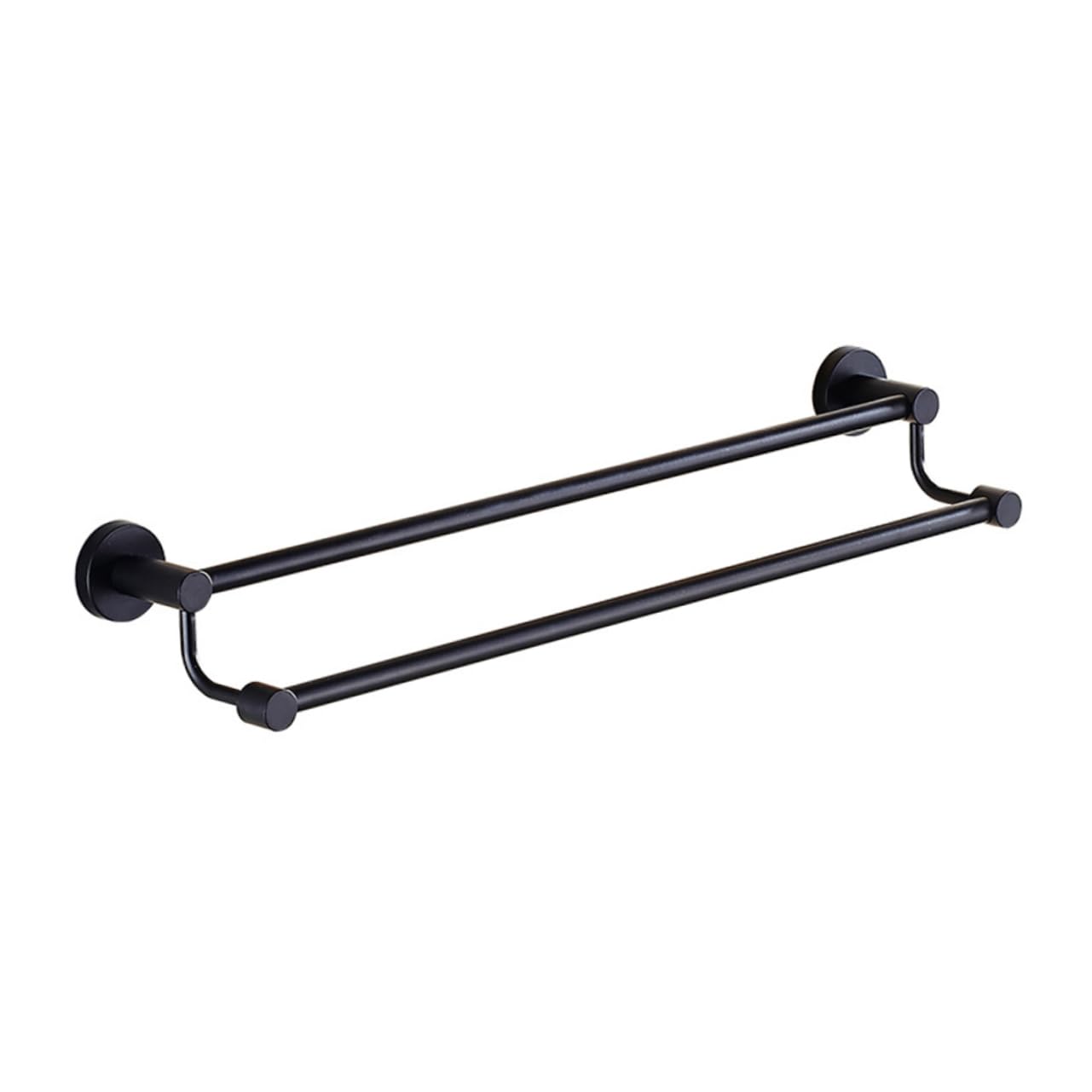 Barre de bain double en acier inoxydable au design minimaliste noir