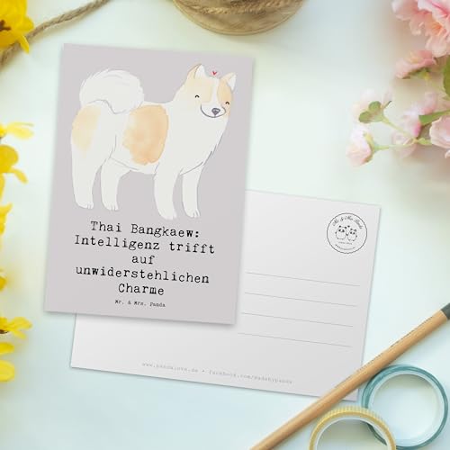 Mr. & Mrs. Panda Postkarte Thai Bangkaew Charme - Geschenk, Hunderassen Eigenschaften, Familienhund, Postkarten, kluges Wesen, Ansichtskarten, einzelkarte, Training, Hunderasse, Ansichtskarte