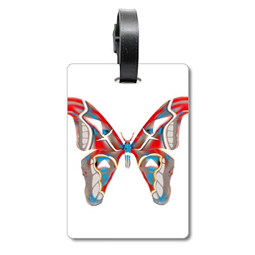 Étiquette d'identification Papillon 3D voyage Rouge et Bleu pour vos vacances