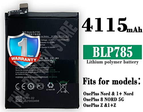 Image of THE BATTERY STORE Original BLP-785 Battery for one Plus nord Battery with 1 Year Warranty and high Capacity Battery Backup. Carefully Check Your Phone Model and Purchase. (for BLP-785)
