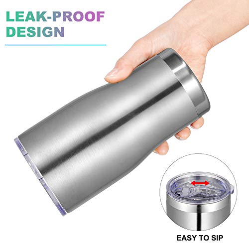 Image of VEGOND 20oz Tumbler Stainless Steel Tumbler Cup with Lid And Straw Vacuum Insulated Double Wall Travel Coffee Mug(Stainless 6 Pack)