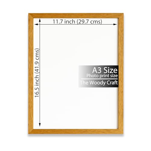Image of A3 Size Photo Frame | Vibrant Orange Photo Frames For Wall Decor | Wall Frames For Decor | Durable Wooden Frame | Birthday Photo Frames (11.7x16.5 inch, Orange)