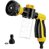 Garden Hose Nozzle, High Pressure Spray Gun Nozzle, 8 Spray Patterns for Watering Plants, Lawn, Patio, Cleaning, Showering Pet with 3.5oz/100cc Soap Dispenser Bottle