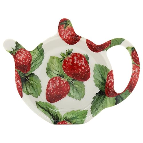 Strawberry Field - Soporte para bolsitas de té de melamina, Color Rojo y Blanco