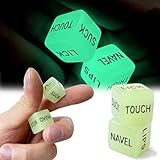 Romantic Naughty Dice Set for Adults Games, Glow-in-The-Dark Date Night Dice Couples Gift, Fun Night Dating Games for Adult, Love Dice, Valentines Day Gifts for Her Him Men Women Anniversary Couples